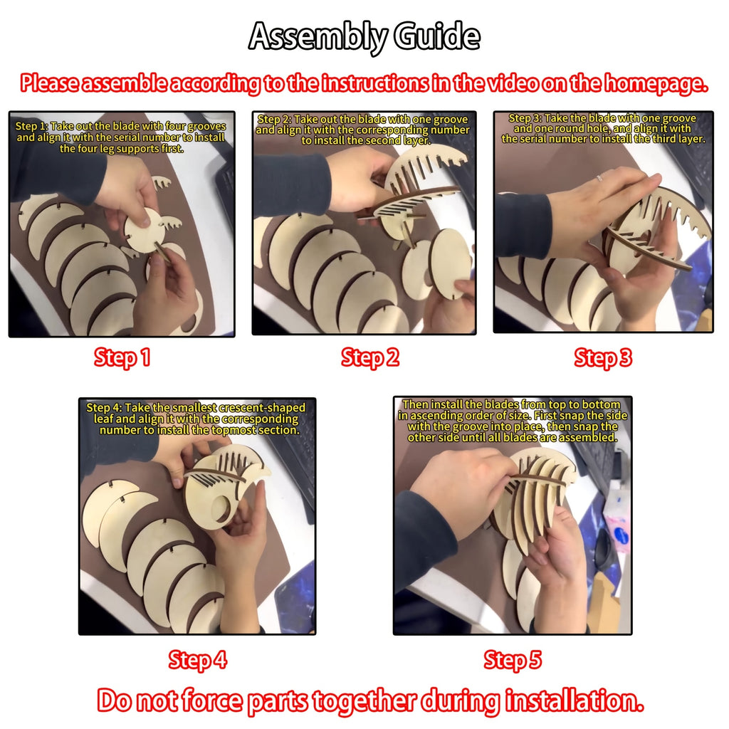 Handgjord ljusstake i trä med halvmåne – Rustik halvcirkeldekor