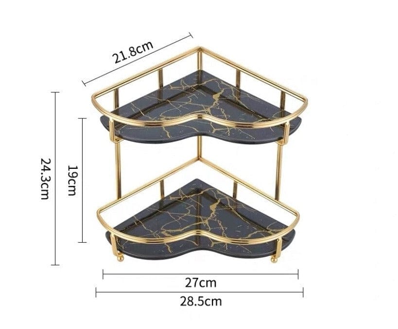 SlimFit hörnhylla – Elegant nivåindelad organisatör för badrum