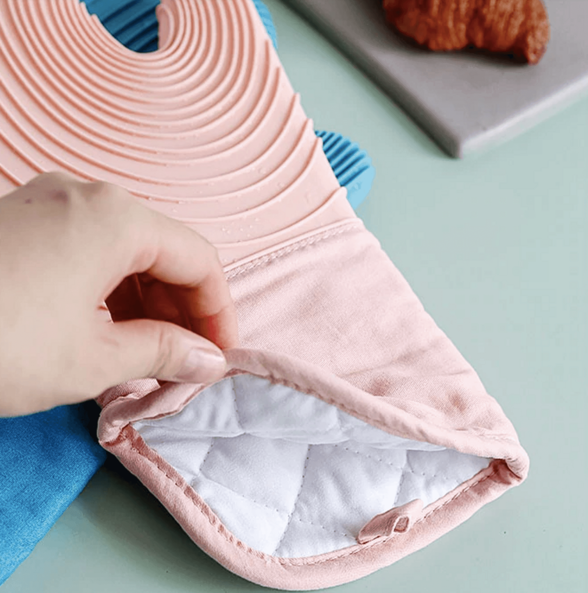 Premium silikon ugnsvantar - Värmebeständiga grill- och köksvantar med halkfritt grepp (2-pack)