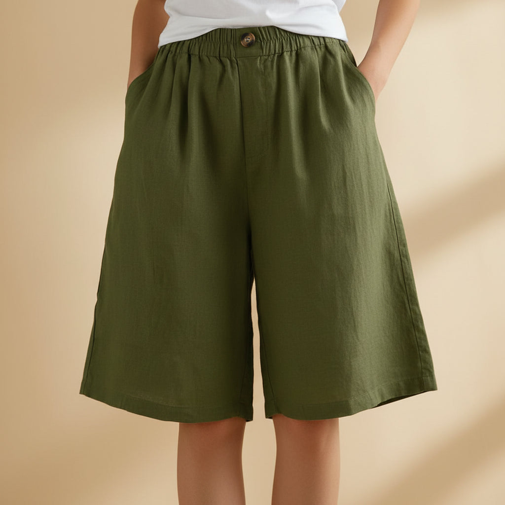 Skräddarsydda högmidjade shorts för kvinnor – Elegant och smart casual sommarmodell
