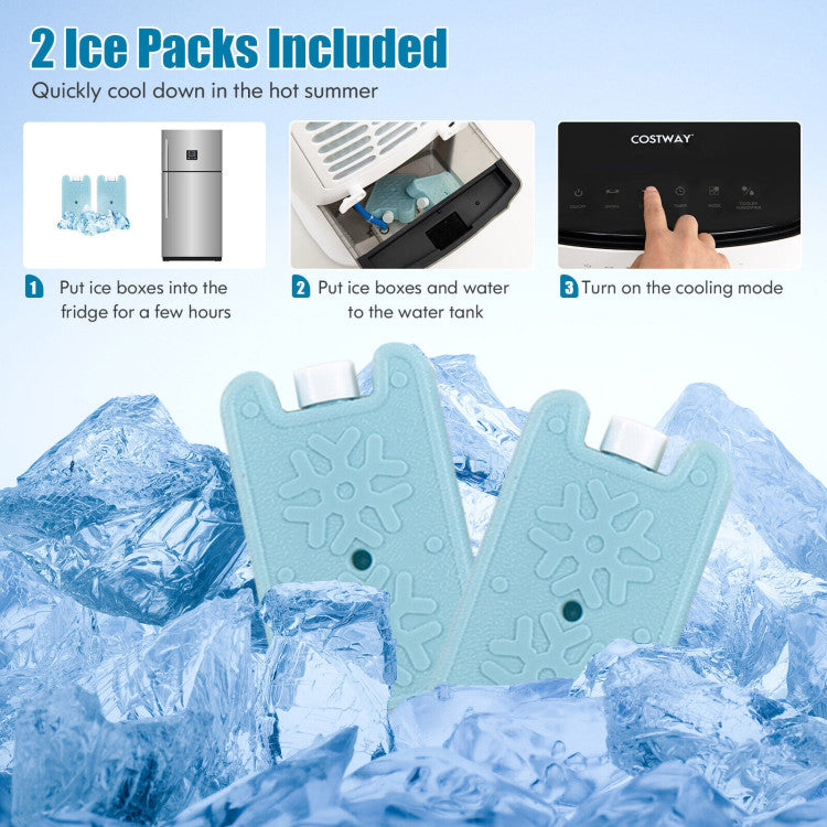 3-i-1 fjärrstyrd evaporativ luftkylare — Justerbar Breeze med 9-timmars timer för hemkomfort