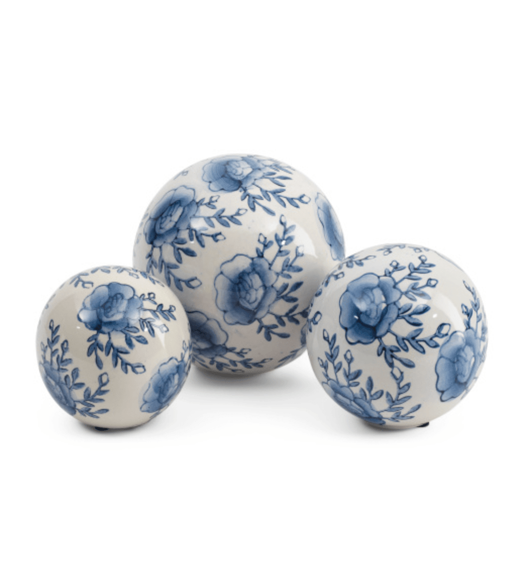 3 stycken dekorativa keramiska kulor