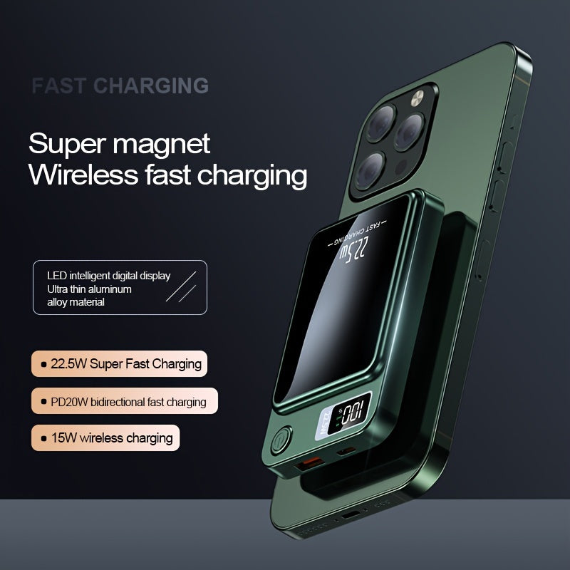Trådlös magnetisk powerbank – 10000mAh ultratunn snabbladdare
