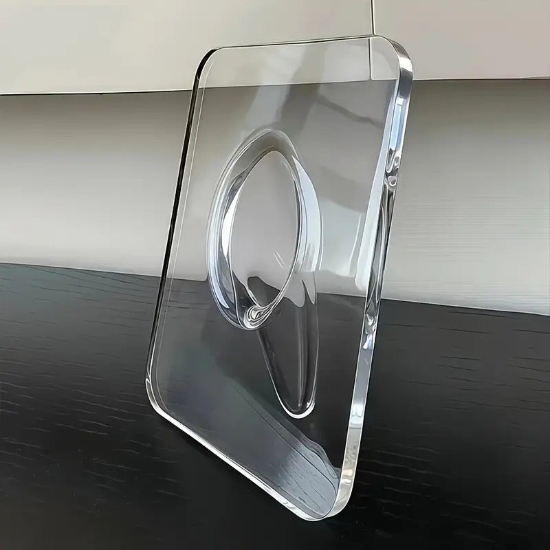Minimalistisk vas i klar akryl – Geometrisk dekorativ mittpunkt med öppen ram för modern heminredning