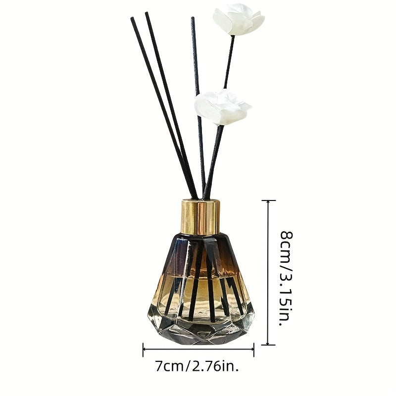 Set med 2 eleganta glasflaskor för eteriska oljor – 60 ml fyrkantiga arombehållare