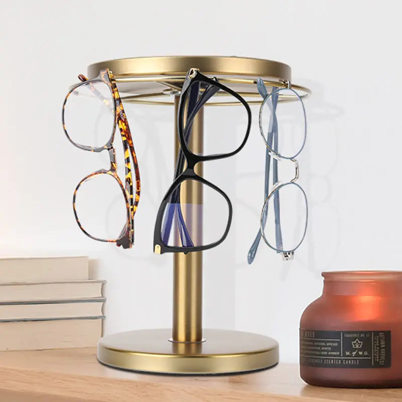 Roterande glasögonorganisatör – Elegant 360° displayställ för glasögon