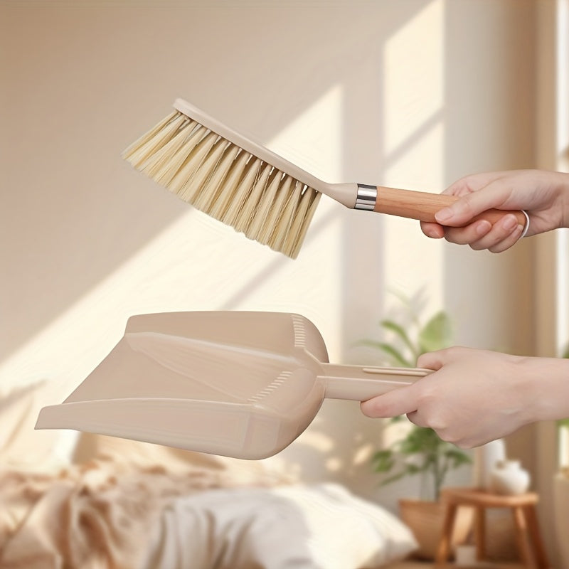 Kompakt träsopskyffel och borste – Praktisk sopborste för soff- och bordsrengöring
