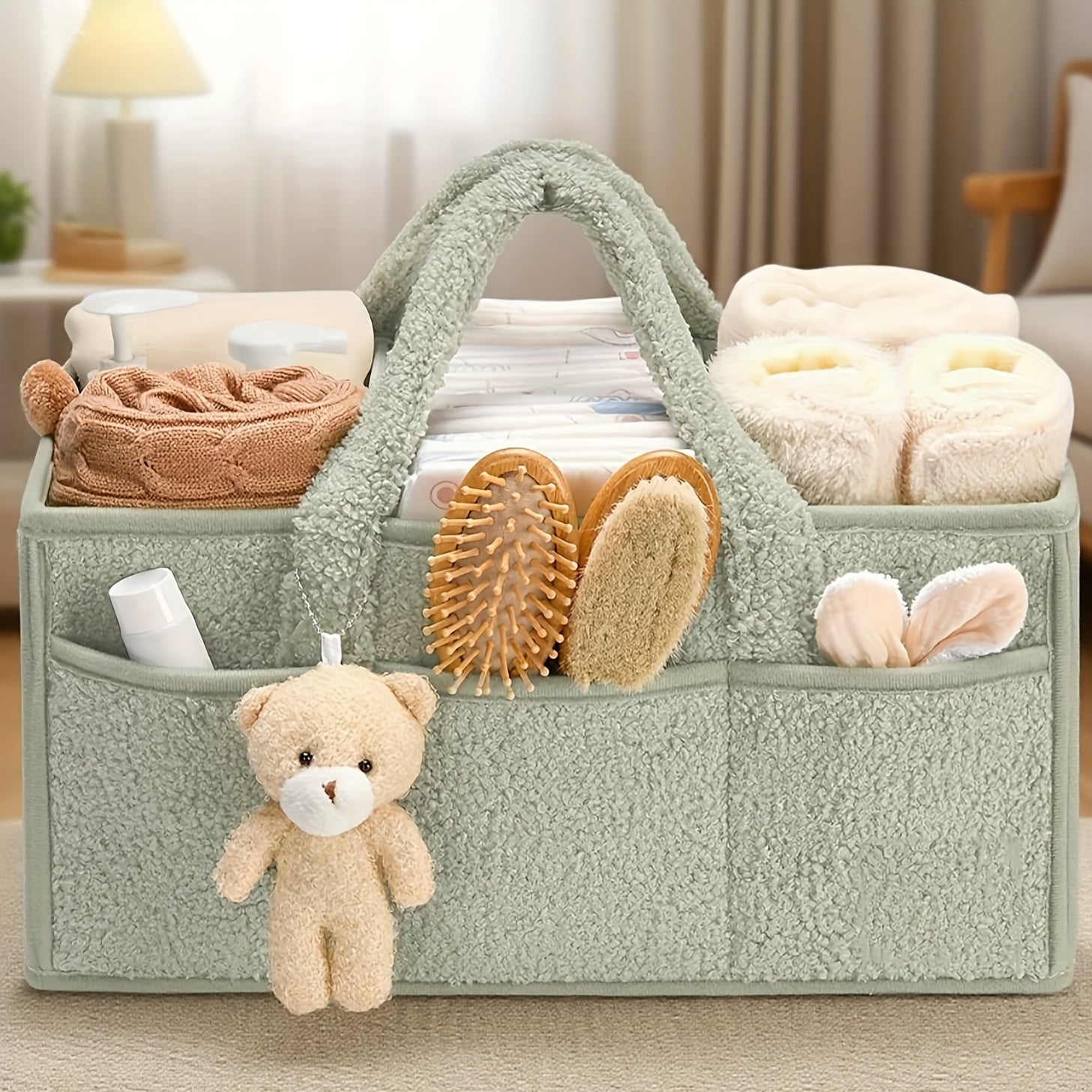 Blöjväska för baby – Bärbar förvaringslåda för våtservetter, leksaker och sköttillbehör