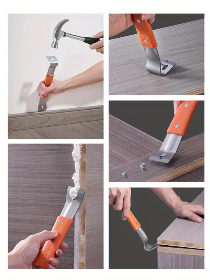 Kraftigt brytjärn i rostfritt stål – multifunktionell spikavdragare och träskrapa