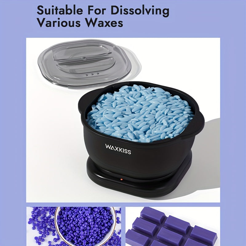 Bärbart vaxvärmarkit – 500 ml silikonhårborttagningsvärmare för släta resultat i salongskvalitet