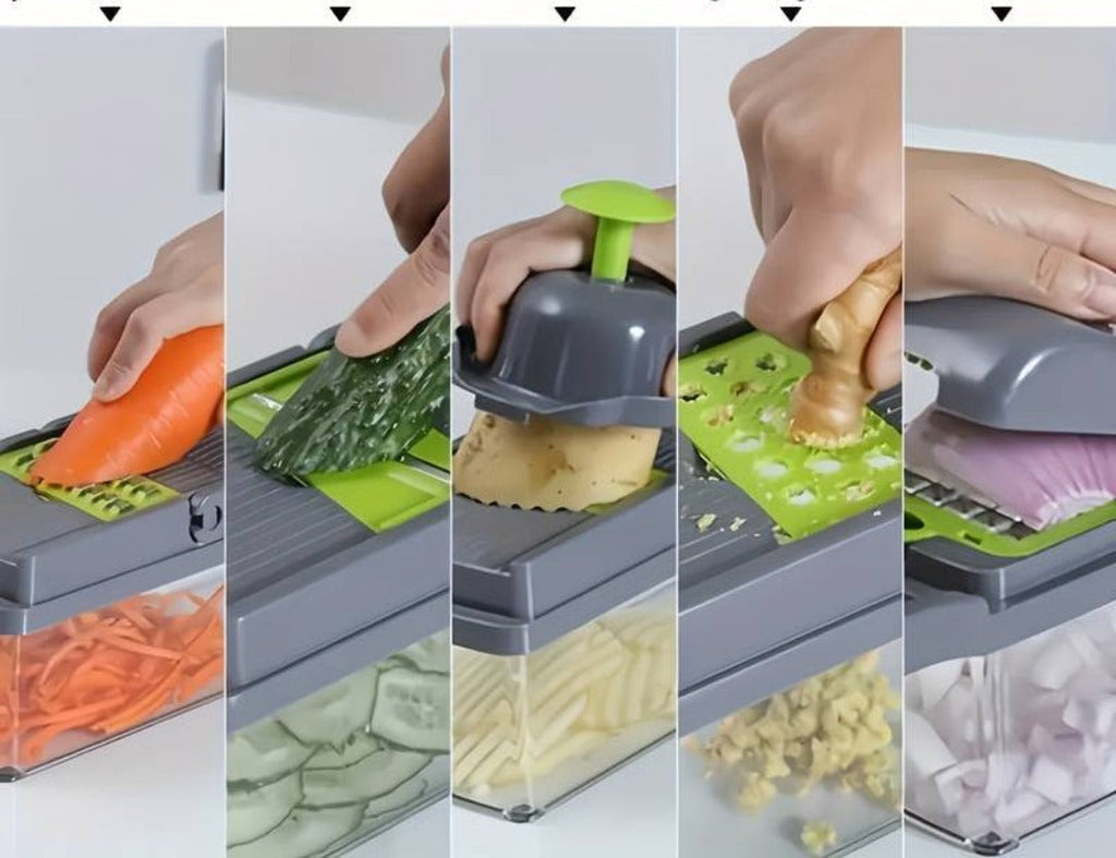 Allt-i-ett grönsaksskärare för kök – Multifunktionell hackare och tärnare för enkel matlagning