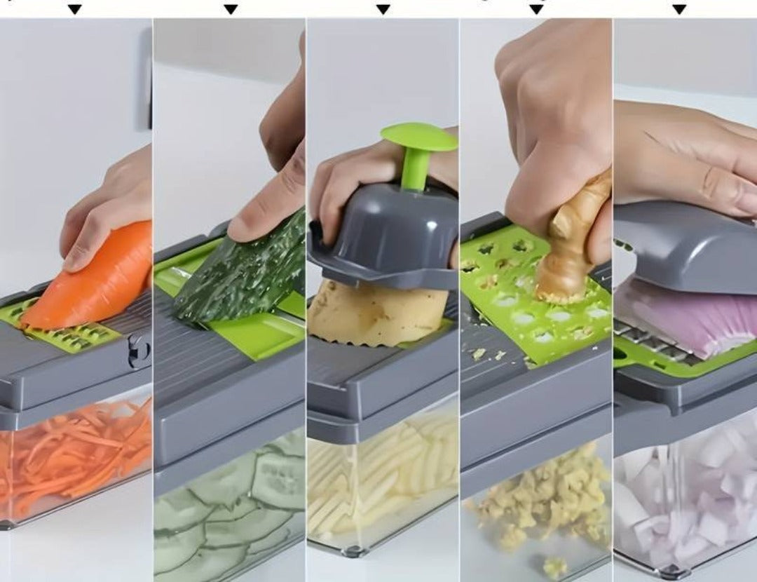 Allt-i-ett grönsaksskärare för kök – Multifunktionell hackare och tärnare för enkel matlagning