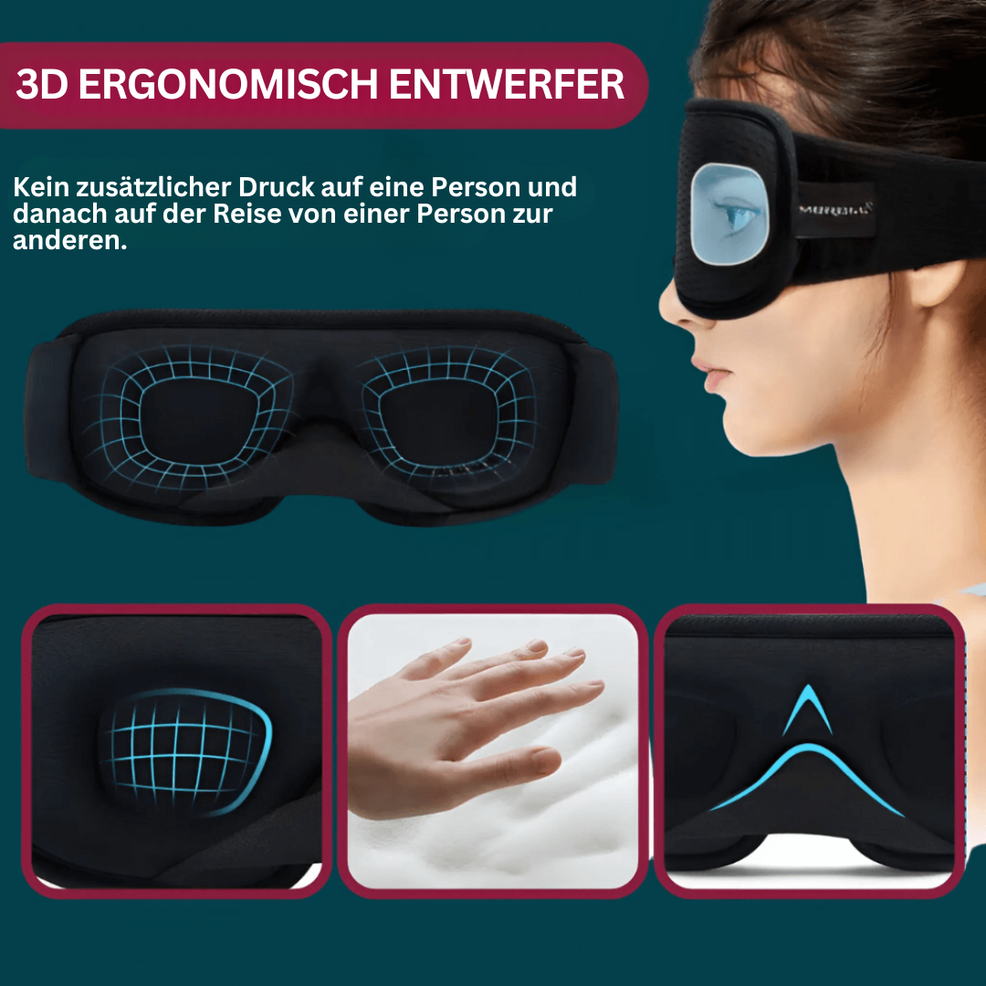 3D-konturerad sömnmask – Ljusblockerande komfort för djupare och vilsam sömn