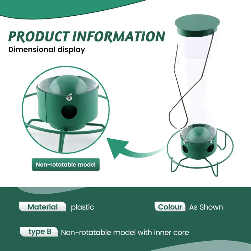 Fågelmatare för utomhusbruk med ekorrskydd – hållbar frömatare