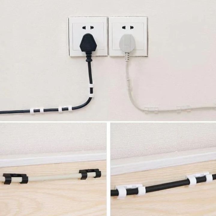 20-pack kabelklämmor – Starka självhäftande kabelorganisatörer