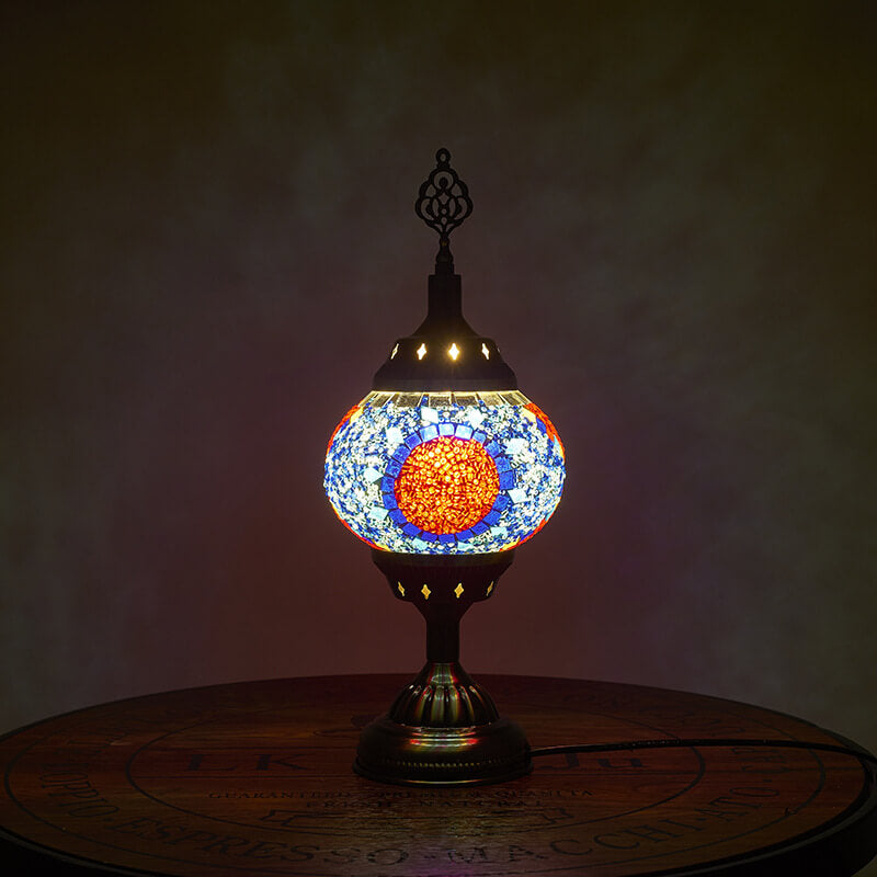 Vintage turkisk emalj järn bordslampa – tidlös One-Light Design