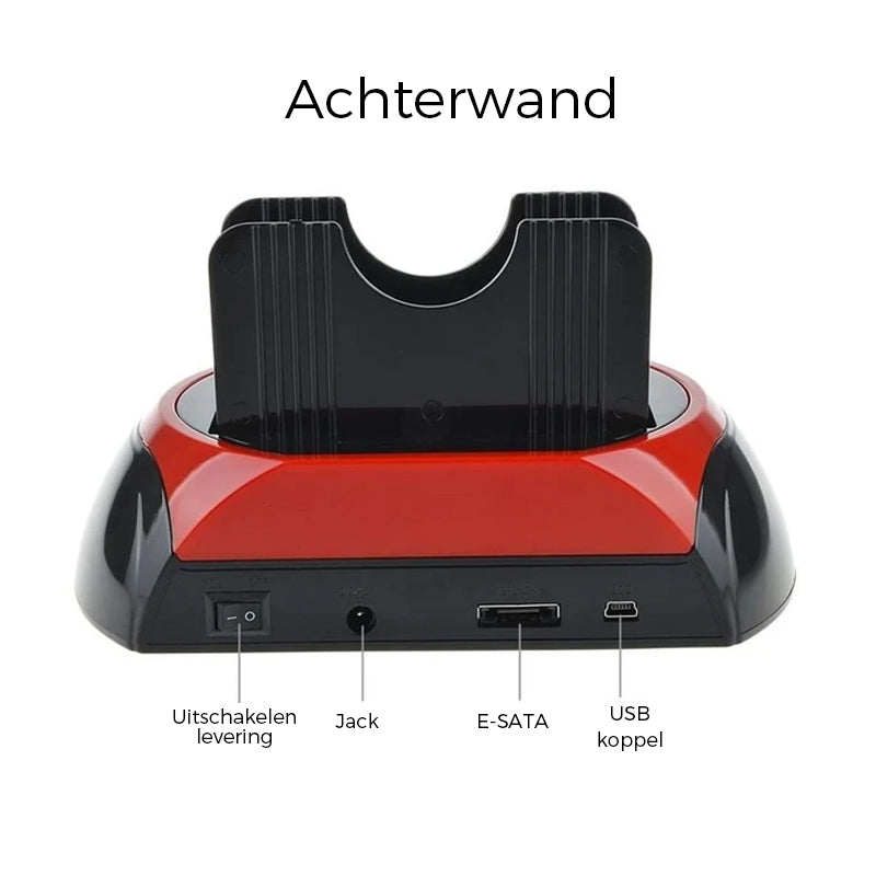 Dockningsstation för hårddisk/SSD med dubbla fack – Snabb säkerhetskopieringshubb