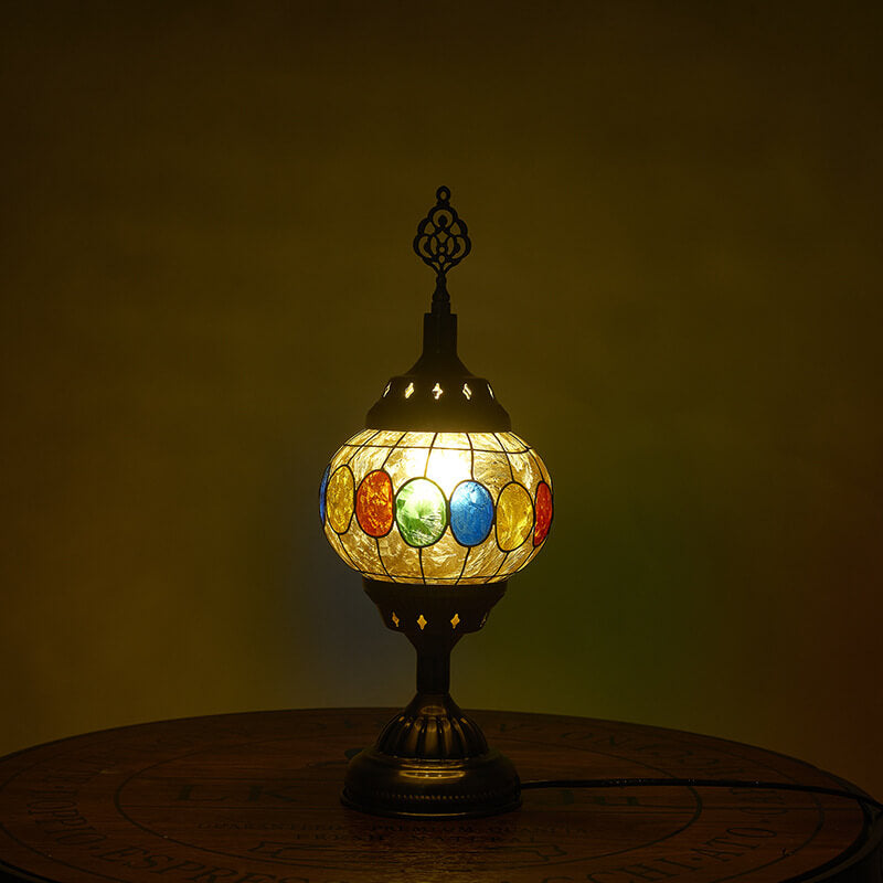 Vintage turkisk emalj järn bordslampa – tidlös One-Light Design