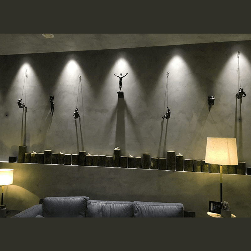 Gravity-Defying Climbers - Modern 3D-väggkonstuppsättning