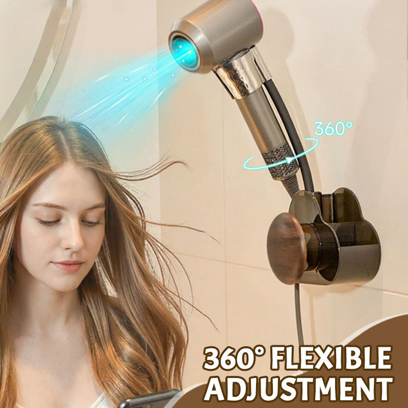 360° justerbar vägghållare för hårtork – handsfree-fäste för badrum och salongbruk