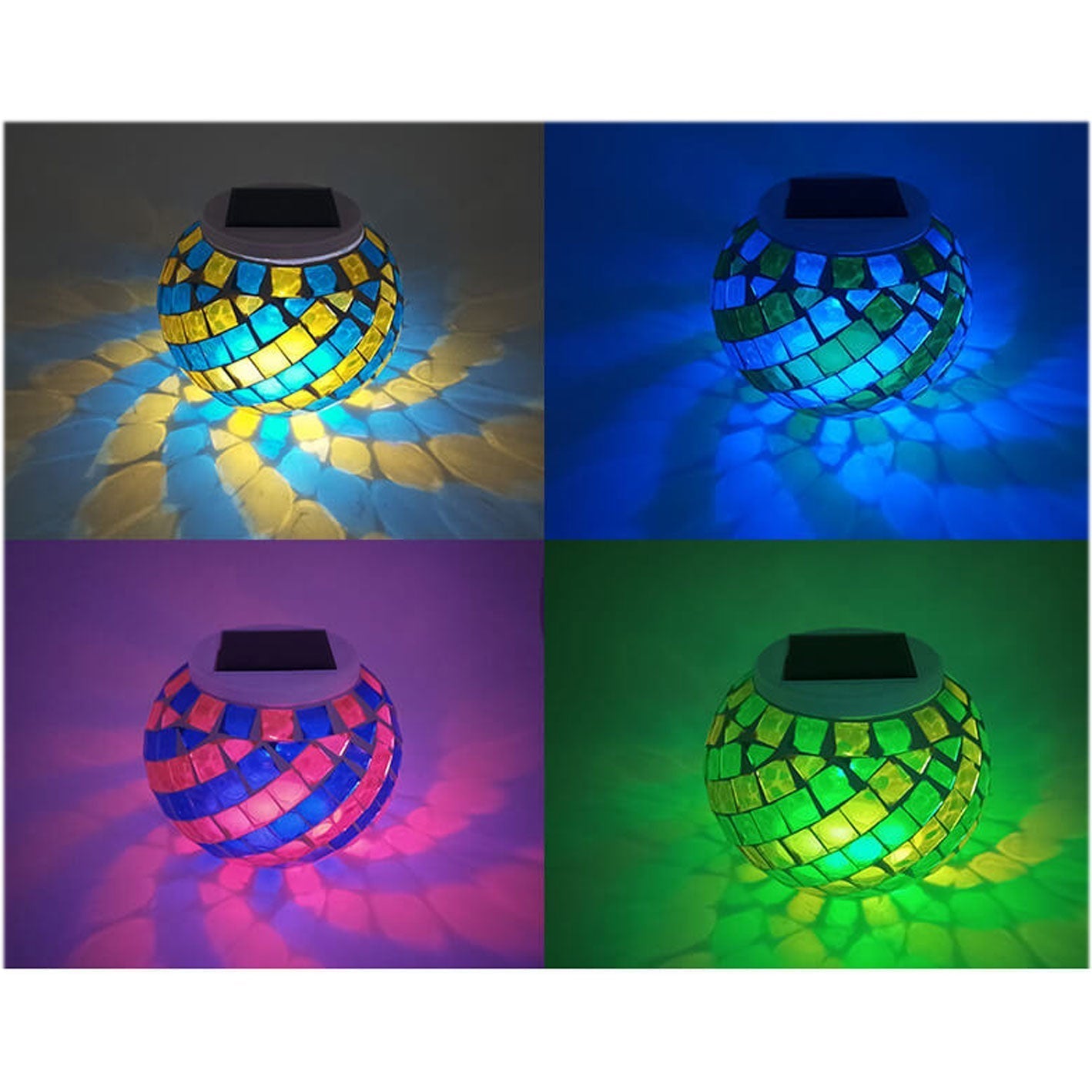 Solar LED-målat glasljus – spiralmönster för utomhuselegans