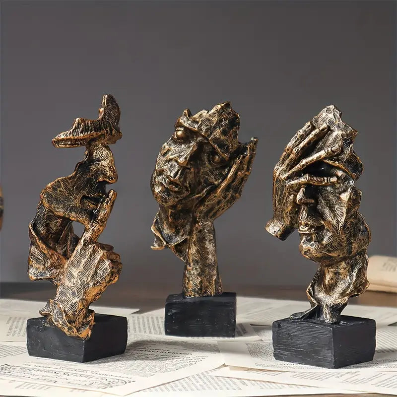 Modern 3-delad skulpturkollektion – Eleganta abstrakta figurer