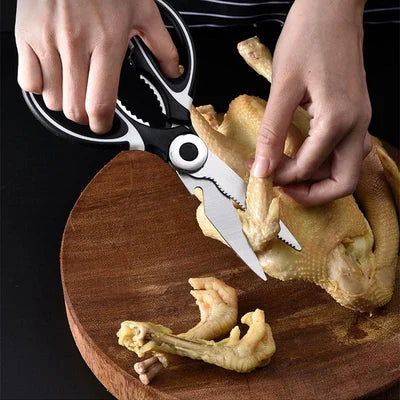 Professionell kökssax i rostfritt stål – Kraftig mångsidig matlagningssax med ergonomiskt grepp
