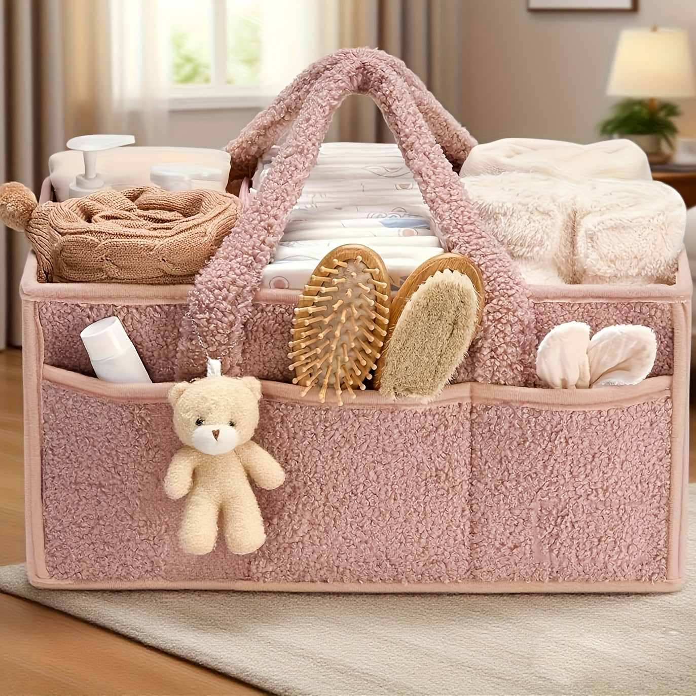 Blöjväska för baby – Bärbar förvaringslåda för våtservetter, leksaker och sköttillbehör