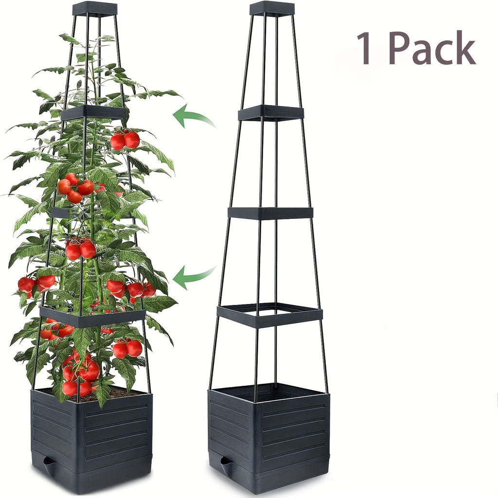 Självbevattnande fyrkantig tomatplanterlåda – hållbar odlingsbehållare i plast