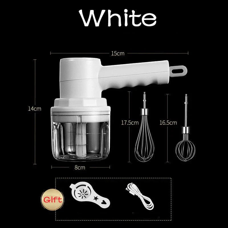 4-i-1 elektrisk grönsakshackare - handhållen matskärare, tärningsmaskin och skärmaskin