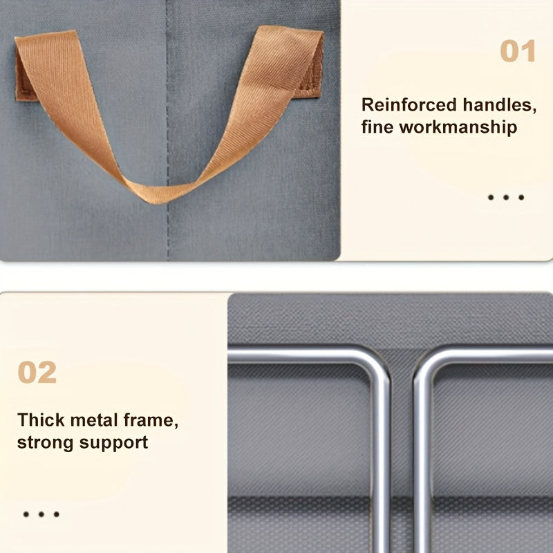 Hopfällbara förvaringslådor – Tygklädselorganisatörer med robust metallram och lättbärbara handtag