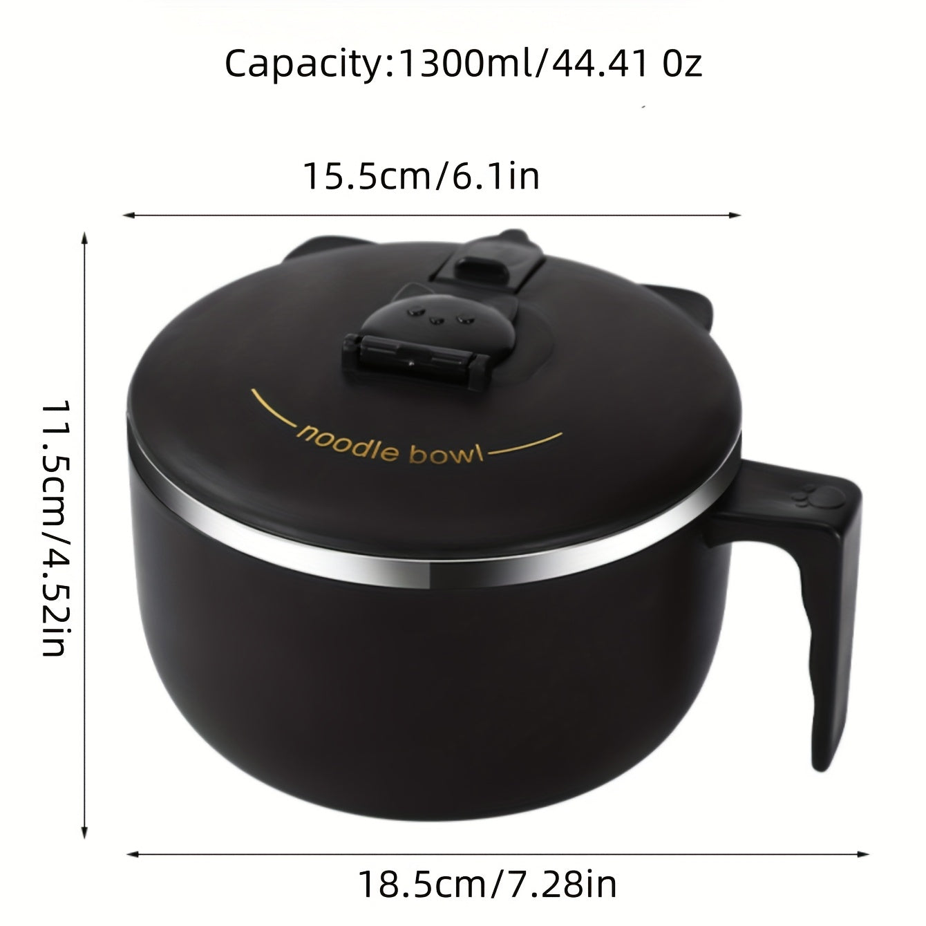 Värmelagrande matbehållare - 1300 ml sopp- och matskål i rostfritt stål