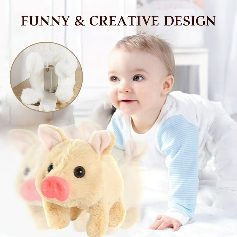 Interaktiv Vandrande Gris Plysch – Batteridriven Rolig Leksak