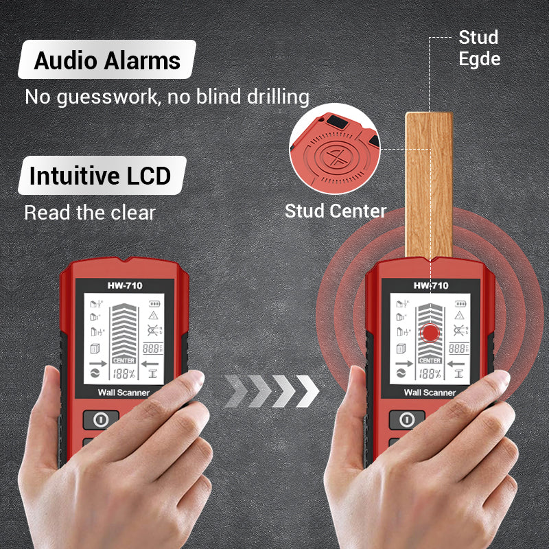 Bärbar väggskanner med flera sensorer – Upptäck metall, ledningar och rör med precision