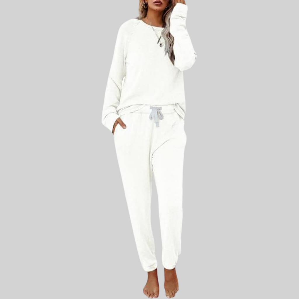 Sabrina | Långärmad loungewear-set med dragsko - Komfortskor för vardagsbruk