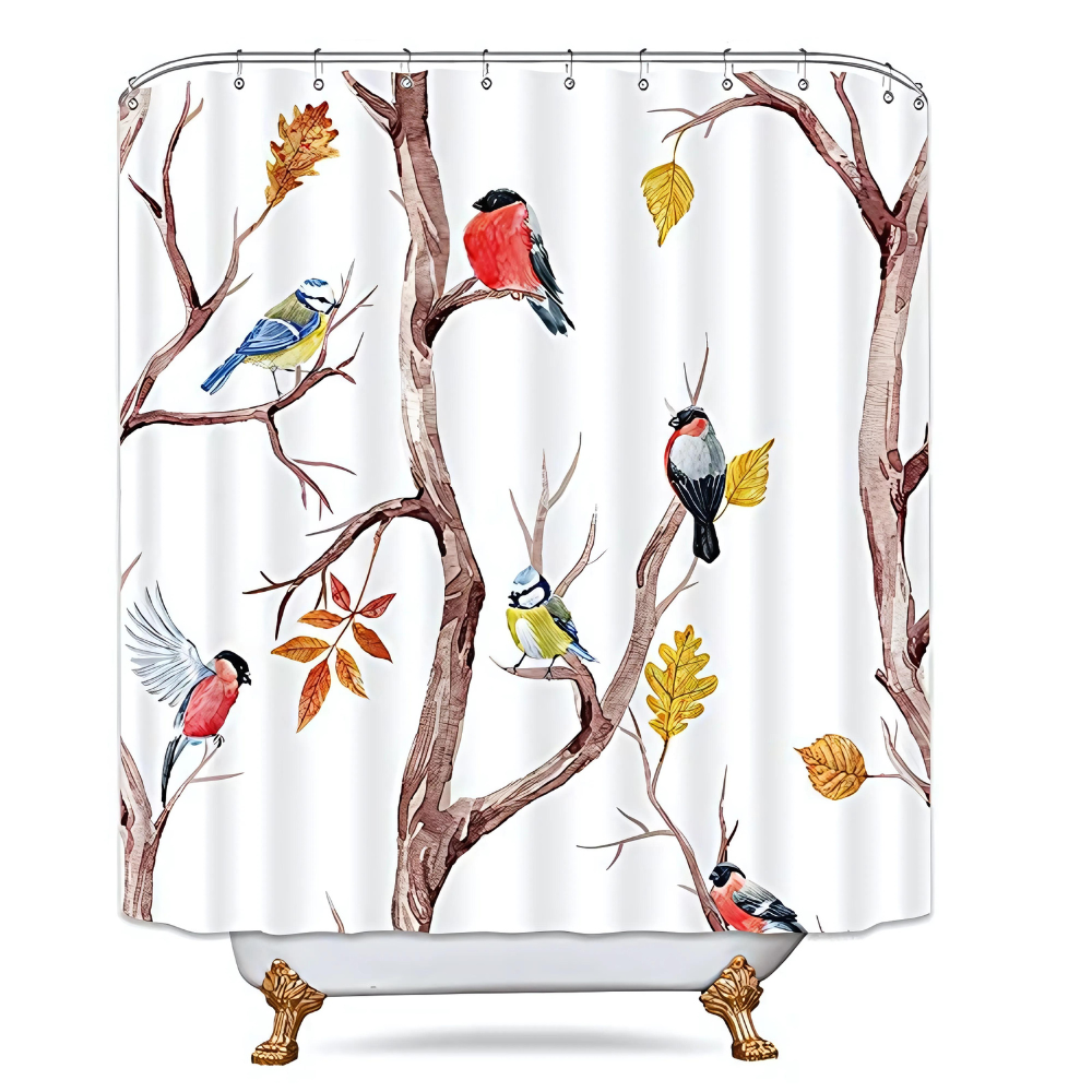 WildHaven Bird & Branches duschdraperi – Naturinspirerad elegans för ditt badrum