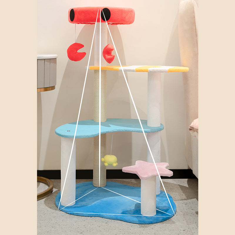 Lyxigt klättertorn för katter - Klösträd i flera nivåer och aktivitetsträd för innekatter