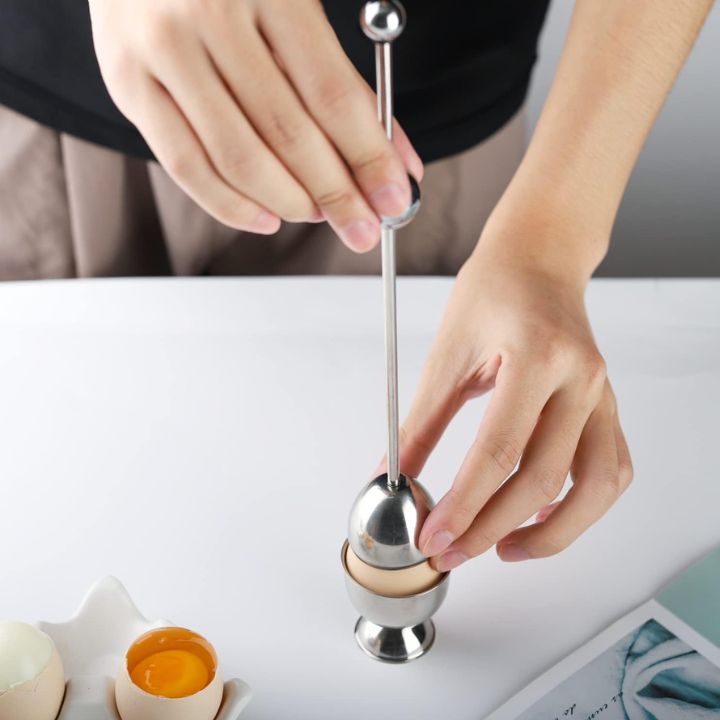 2 st äggtoppare – rostfritt stålöppnare