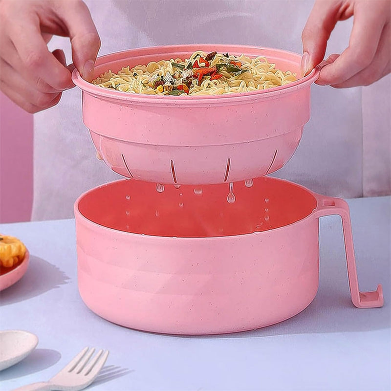 Mikrovågsugn Ramen Cooker – BPA-fri nudelskål med lock och greppvänliga handtag