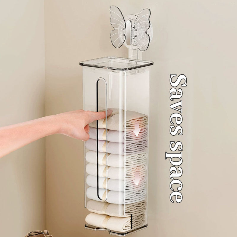 Stapelbar förvaringslåda för underkläder – Underklädesorganisatör med fjärilsugkrok