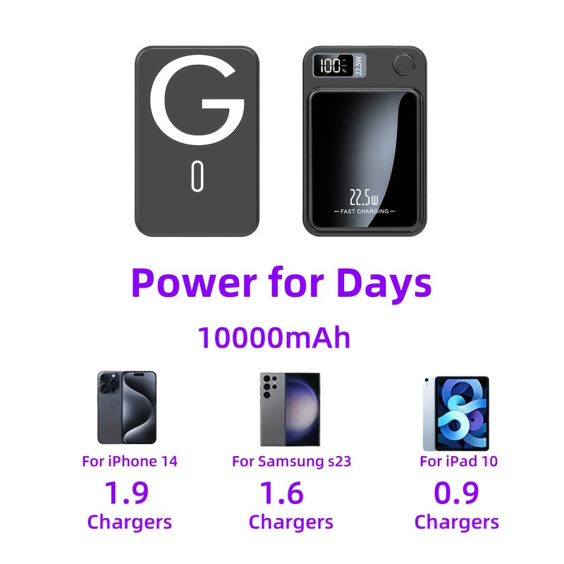 Trådlös magnetisk powerbank – 10000mAh ultratunn snabbladdare