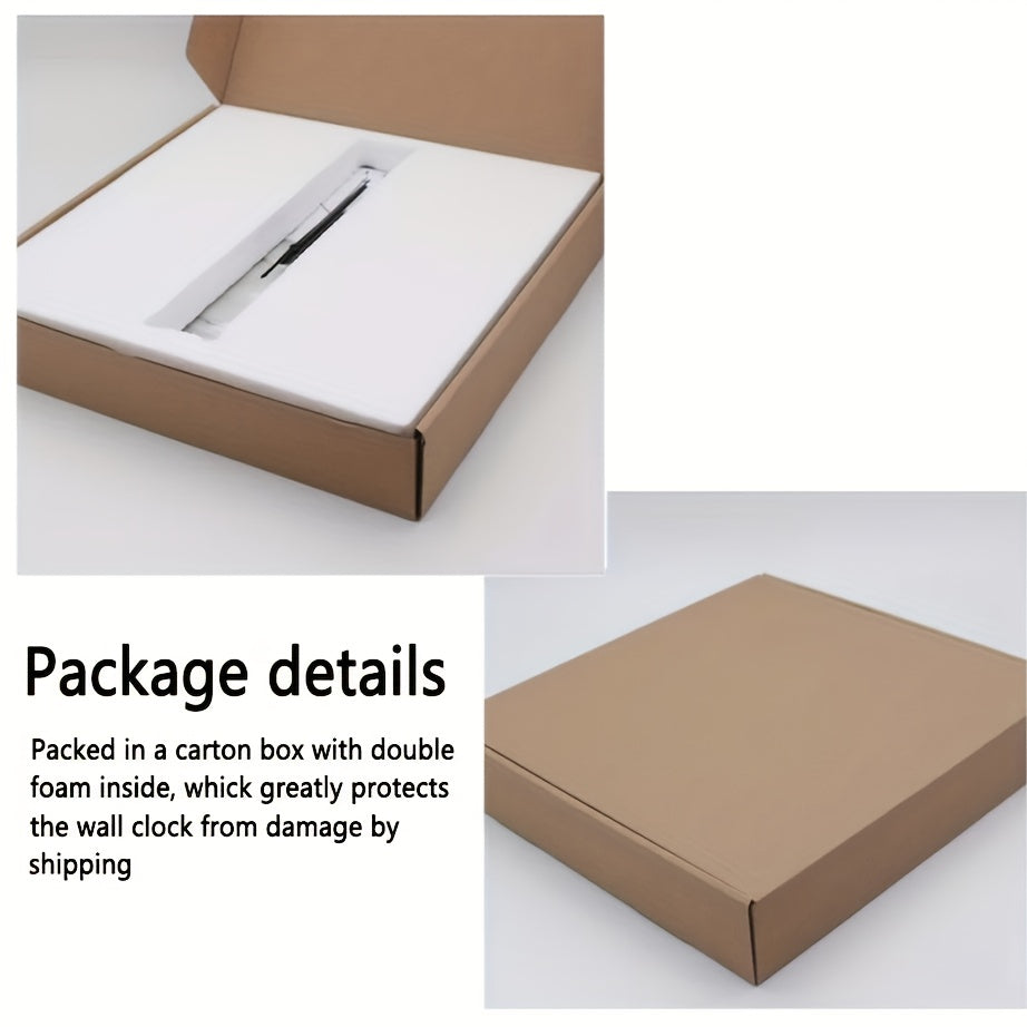 Rustik mosaik träväggklocka – Tyst, icke-tickande dekorativ klocka