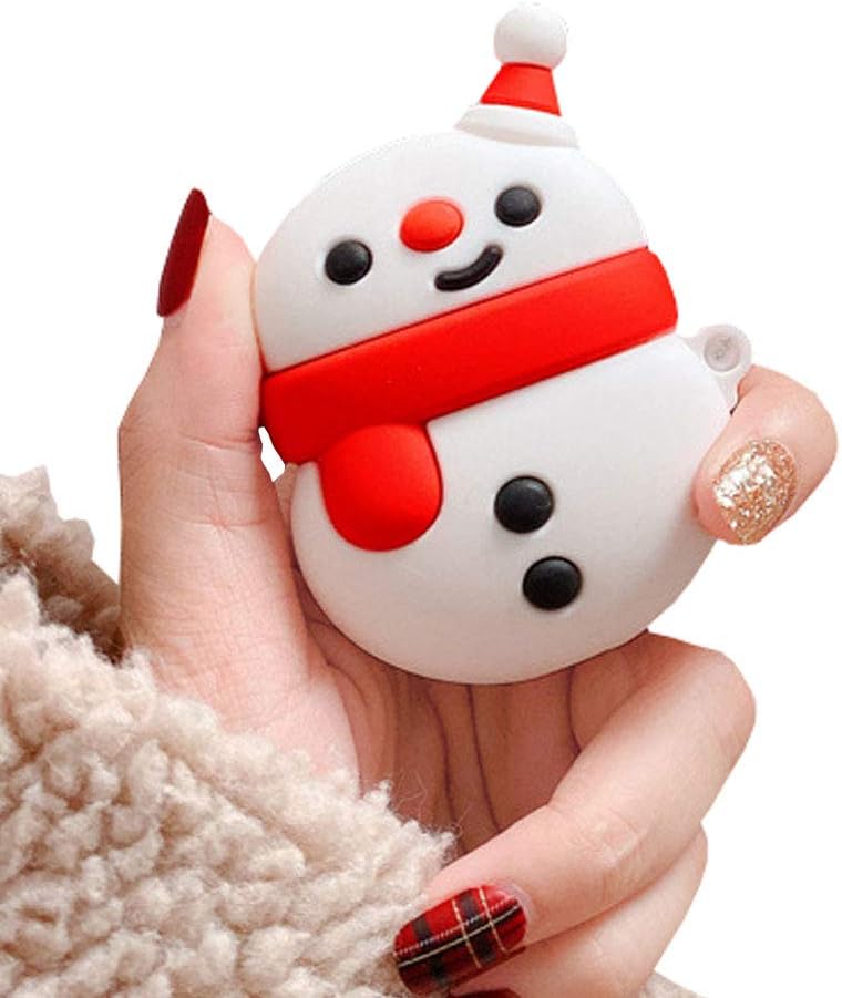 Snögubbe AirPods-skal – Mjukt stötsäkert silikonfodral