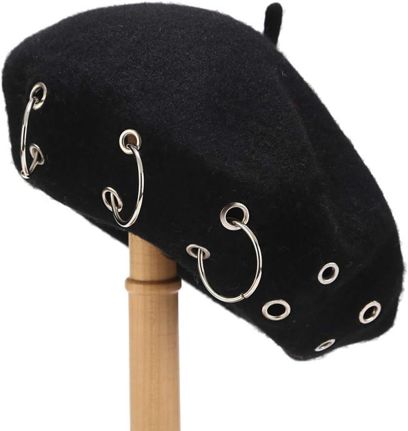 Enkel svart basker – Tidlös fransk hatt för eleganta kvinnors outfits