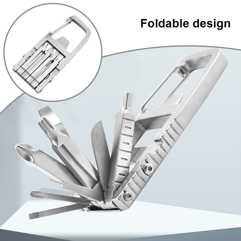 Kompakt allt-i-ett-fickverktyg - hopfällbar design och skruvmejselsats