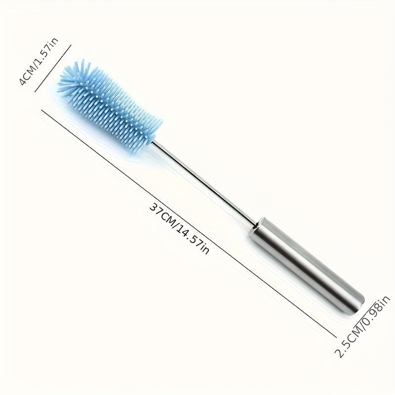 Återanvändbar 360° silikonflaskskrubbborste – Manuell rengöring för flaskor, burkar och glas