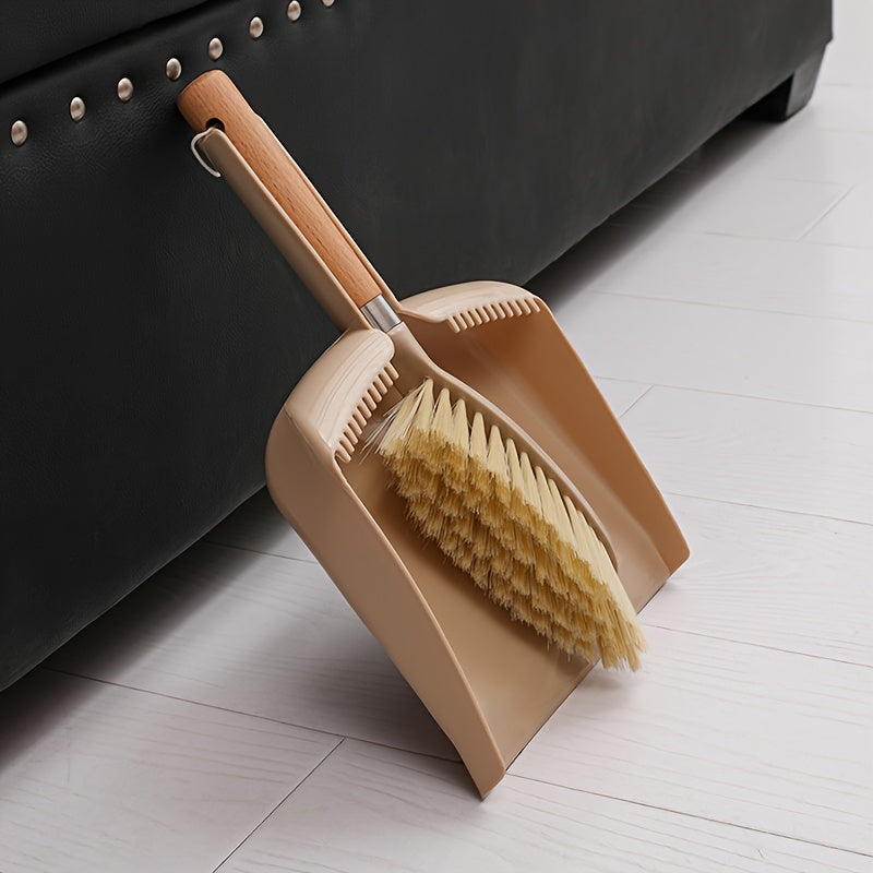 Kompakt träsopskyffel och borste – Praktisk sopborste för soff- och bordsrengöring