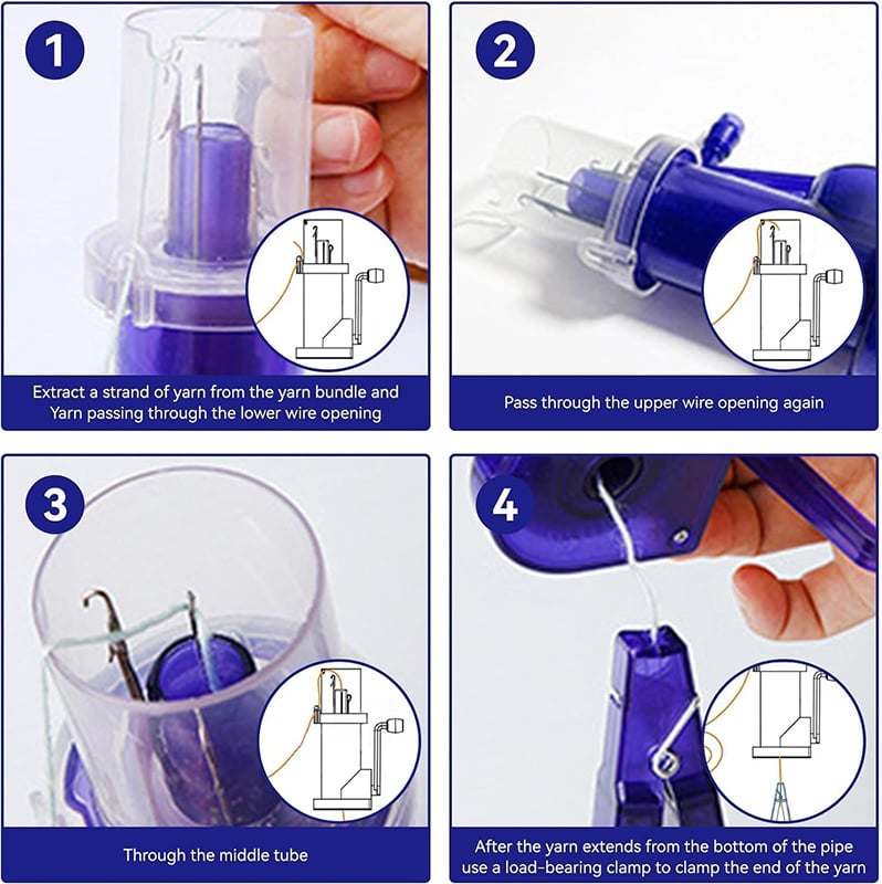 Bärbar automatisk snörvridare – Verktyg för gör-det-själv-stickning, flätning och hantverk