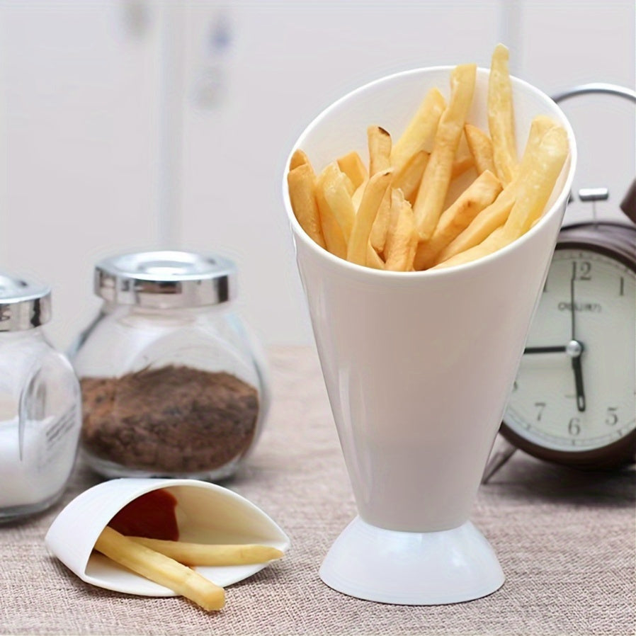 Delad snacksmugg – påfyllningsbar hållare för pommes frites och kryddor
