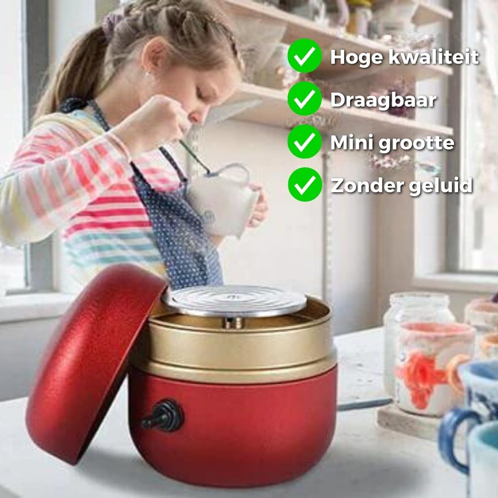 ClayCrafter – Mini elektrisk keramikhjul | Bärbar gör-det-själv-keramisk hantverksmaskin